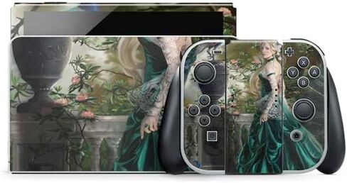 ملصق ألعاب Skinit متوافق مع Nintendo Switch OLED (2021) - Nene Thomas Woman with Peacocks من Nene Thomas Design in Saudi Arabia