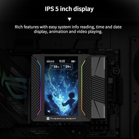 Thermalright Peerless Assassin 120 Vision MAX ARGB Black CPU Air Cooler, Twin Tower Radiator 2150RPM,480x854 Resolving Power IPS Screen with 5’’,Computer Cooler for Intel lga1851/1700/115x,AM4/AM5 in Saudi Arabia