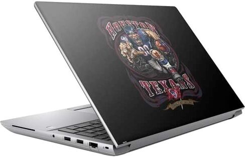ملصق Skinit للكمبيوتر المحمول متوافق مع HP ZBook Fury 16 G10 - تصميم خلفي للجري مرخص رسميًا باللون الأزرق السائل NFL Houston Texans in Kuwait
