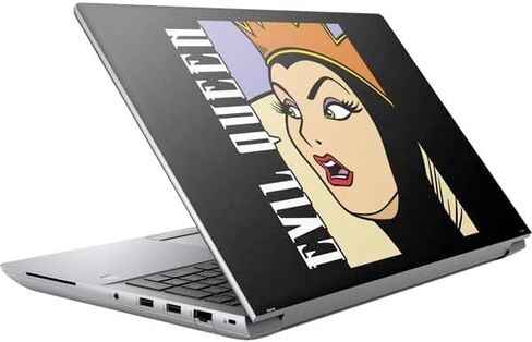 ملصق Skinit للكمبيوتر المحمول متوافق مع HP ZBook Fury 16 G10 - تصميم Disney Villains Evil Queen باللونين الأبيض والأسود المرخص رسميًا in Saudi Arabia