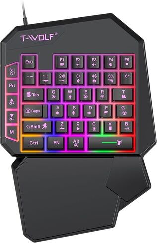 One Handed Gaming Keyboard RGB Backlit 40 Keys Portable Mini Gaming Keypad Ergonomic Game Controller for PC Gamer in Saudi Arabia