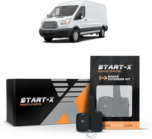 مجموعة التشغيل عن بعد Start-X + موسع نطاق 2000 قدم في اتجاه واحد لسيارات Ford Transit 150، 250، 350 (2015، 2016، 2017، 2018، 2019) مع مفتاح الإشعال in Kuwait
