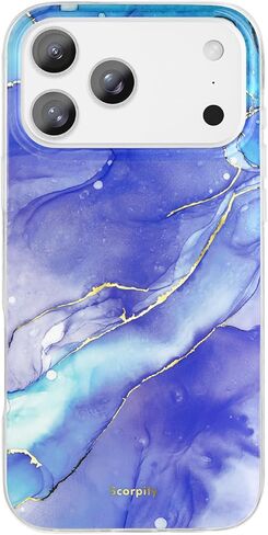 حافظة SCORPIFY لهاتف iPhone 17 Pro Max [متوافقة مع MagSafe] مع بريق اللؤلؤ اللامع، غطاء هاتف مغناطيسي شفاف لطيف للنساء والفتيات، رقائق فضية لامعة وتصميم أم اللؤلؤ in Saudi Arabia