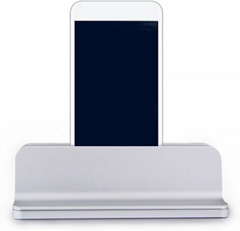 TEHAUX Aluminum Alloy Vertical Laptop and Tablet Stand Holder, Silver Desktop Notebook Mount Base with Cooling and Storage for Home Office Use in Saudi Arabia
