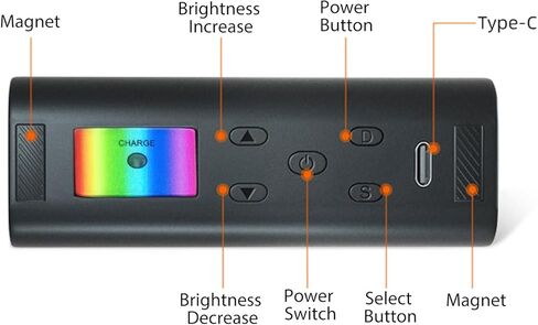 Goshyda Magnetic Handheld Light Wand, RGB LED Video Light Stick, 2500-7000K Dimmable Camera Tube Light for Studio Photography TikTok Vlog in Saudi Arabia