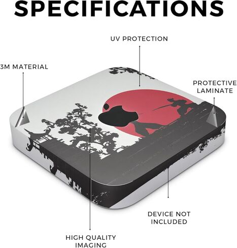 جلد متوافق مع Apple Mac Mini M2 (2023) - Nihon Samurai - غطاء لاصق واقٍ من الفينيل الفاخر 3M - سهل الاستخدام | صُنع في الولايات المتحدة الأمريكية بواسطة MightySkins in Saudi Arabia