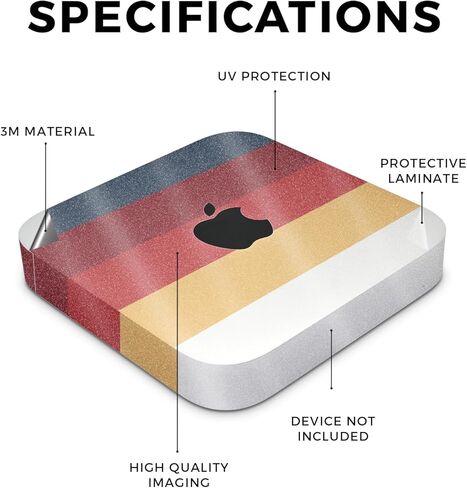 Glossy Glitter Skin Compatible with Apple Mac Mini M2 (2023) - Vintage Lines - Premium 3M Vinyl Protective Decal Cover - Easy to Apply | Crafted in The USA by MightySkins in Saudi Arabia