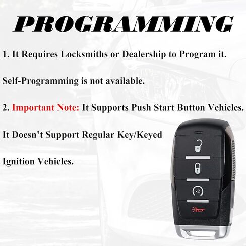 Proximty Smart Key Fob Replacement Fits for Dodge Ram 1500 2019 2020 2021 2022 2023 2024 Keyless Entry Remote Control OHT-4882056 68291689 68442907 68401332 in Saudi Arabia