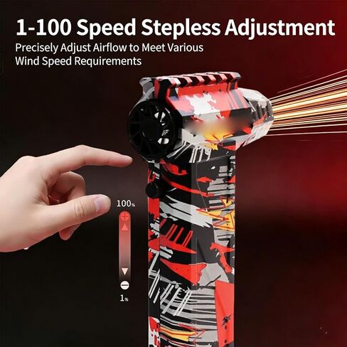 Fafeicy Electric Air Duster 180000RPM 58m / s Airflow 8000mAh Battery Stepless Speed Dust Blower for Home Car Computer Keyboard Camera Cleaning in Saudi Arabia