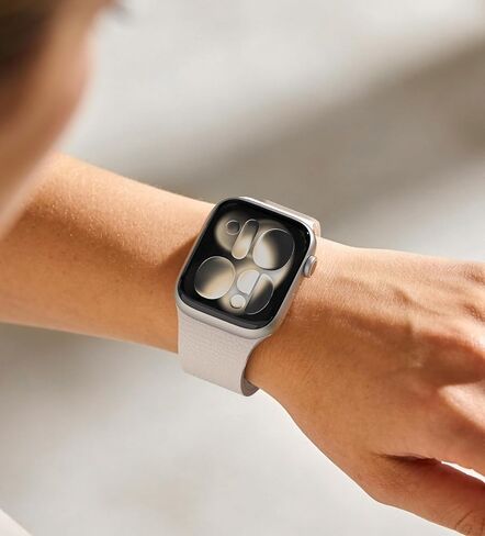 Magnetic Silicone Band Compatible with Apple Watch Band 42mm 41mm 40mm 38mm Series 11 10 9 8 7 6 5 4 3 & SE 3/2/1 Strong Magnetic Clasp, Waterproof & Adjustable (Starlight) in Kuwait