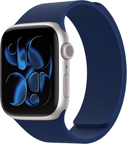 Magnetic Silicone Band Compatible with Apple Watch Band 42mm 41mm 40mm 38mm Series 11 10 9 8 7 6 5 4 3 & SE 3/2/1 Strong Magnetic Clasp, Waterproof & Adjustable (Starlight) in Kuwait