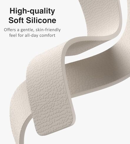Magnetic Silicone Band Compatible with Apple Watch Band 42mm 41mm 40mm 38mm Series 11 10 9 8 7 6 5 4 3 & SE 3/2/1 Strong Magnetic Clasp, Waterproof & Adjustable (Starlight) in Kuwait