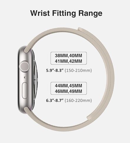 Magnetic Silicone Band Compatible with Apple Watch Band 42mm 41mm 40mm 38mm Series 11 10 9 8 7 6 5 4 3 & SE 3/2/1 Strong Magnetic Clasp, Waterproof & Adjustable (Starlight) in Kuwait