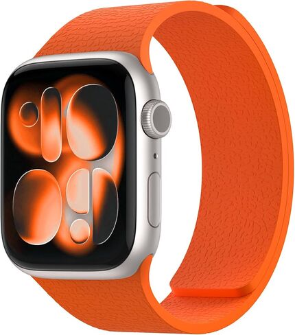 Magnetic Silicone Band Compatible with Apple Watch Band 42mm 41mm 40mm 38mm Series 11 10 9 8 7 6 5 4 3 & SE 3/2/1 Strong Magnetic Clasp, Waterproof & Adjustable (Starlight) in Kuwait