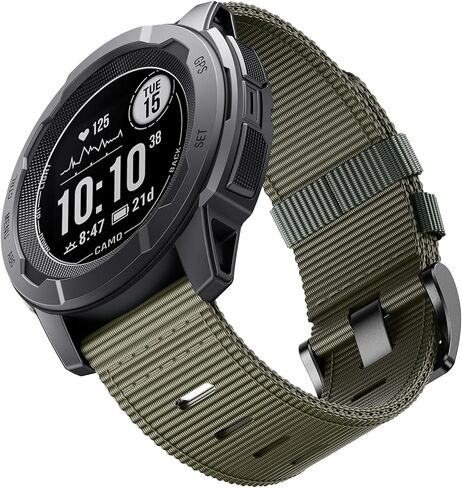 Rugged Nylon Watch Bands compatible with Garmin Instinct 2S/2S Solar, Quick-Drying Double Layer Fabric Band for Garmin Instinct E 40mm in Kuwait