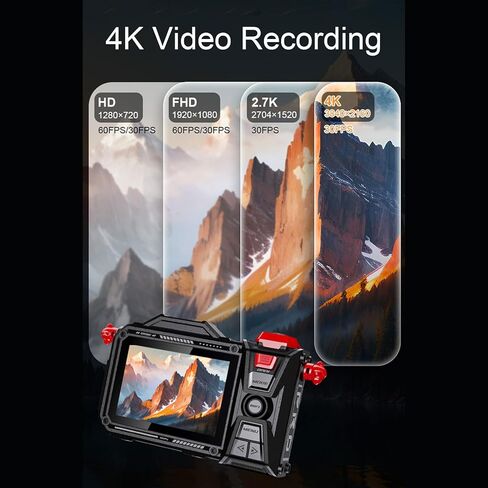 4K Digital Camera, 50X Digital Zoom Camera Portable with Long Focus Fixed Focus Lens, 8.0M CMOS Sensor, 3.5 inch TFT Screen HD.for Travel, Outdoor Photography, City Landscapes. in Saudi Arabia