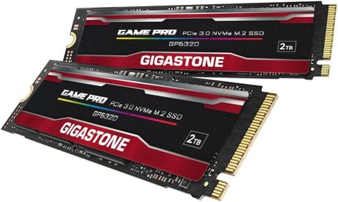 Gigastone M.2 SSD 2 تيرابايت (2 حزمة) PCIe 3.0 NVMe SSD 2,600 ميجابايت/ثانية محركات الأقراص الصلبة الداخلية للألعاب ذات الحالة الصلبة ترقية تخزين الكمبيوتر المحمول بسرعة عالية للاعبين ومبدعي التصميم الجرافيكي محترفي تكنولوجيا المعلومات PCIe Gen3x4 in Saudi Arabia