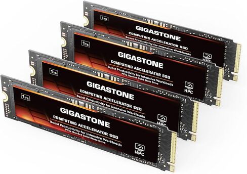 GIGASTONE HPC Computing M.2 2280 SSD 1 تيرابايت (4 حزم) PCIe 4.0 Gen 4x4 NVMe SSD 5000 ميجابايت/ثانية ذاكرة تخزين مؤقت للمضيف تسريع ترميز السرعة وأعباء العمل المكثفة للبيانات الكبيرة ومحرك الأقراص الصلبة الداخلي SLC ذاكرة التخزين المؤقت in Kuwait