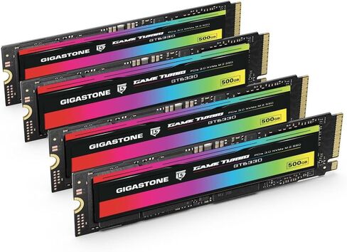 Gigastone M.2 SSD 500GB (4-Pack) PCIe 3.0 NVMe SSD 3,000MB/s Internal Gaming Solid State Hard Drives Upgrade PC Laptop Storage High Speed for Gamers Graphic Design Creators IT Pros PCIe Gen3x4 in Saudi Arabia