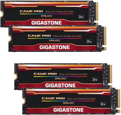 Gigastone M.2 SSD 2TB (4-Pack) PCIe 4.0 NVMe SSD PS5, Turbo Speed 5,000MB/s, Internal Gaming Storage for PC/Laptop, Ideal Gamers, Video Editing and Creators in Saudi Arabia