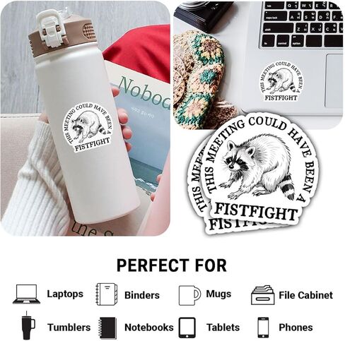 3Pcs This Meeting Could Have Been A Fistfight Sticker Mental Health Raccoon Gift This Meeting Could Have Been A Fistfight Raccoon Stickers Car Decal for Laptop Water Bottle Toolbox Case (F1, 3") in Saudi Arabia