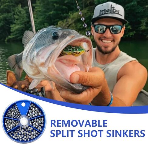 Fishing 117pcs/205pcs Weight Sinkers 6 Sizes/5 Sizes Lead Weights Round Split Shot Sinker Removable Egg Sinkers Kit in Saudi Arabia