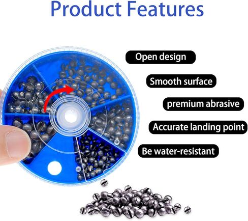Fishing 117pcs/205pcs Weight Sinkers 6 Sizes/5 Sizes Lead Weights Round Split Shot Sinker Removable Egg Sinkers Kit in Saudi Arabia