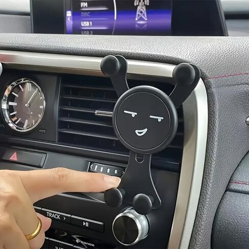 1pc Car Mobile Phone Holder, Rotating Car Air Outlet Holder - Cute Joyful Face Pattern in Saudi Arabia
