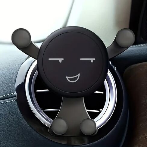 1pc Car Mobile Phone Holder, Rotating Car Air Outlet Holder - Cute Joyful Face Pattern in Saudi Arabia