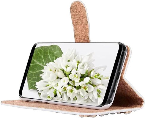 حافظة محفظة بلينغ لهاتف Moto G 2024 5G Woman أنيقة من جلد البولي يوريثان قابلة للطي مع حامل بطاقة، مشبك مغناطيسي ثلاثي الأبعاد من الكريستال اللامع in Kuwait