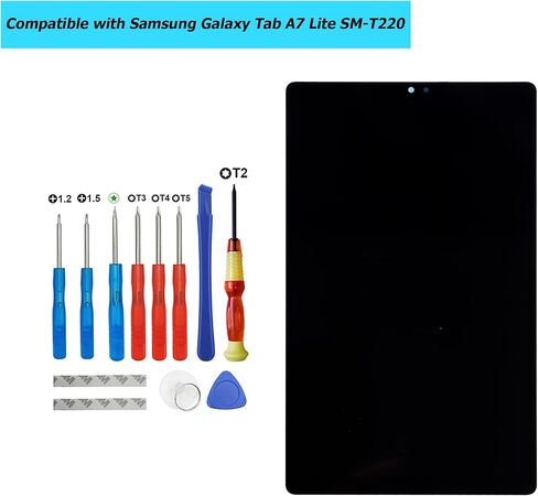 Replacement Tablet Screen Compatible with Samsung Galaxy Tab A7 Lite SM-T220 T220 with Toolkit (Black) in Saudi Arabia