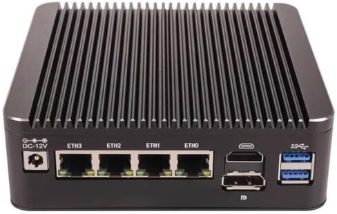 جهاز جدار الحماية، معالج Inter Processor N95 Mini PC، 4*i226-V 2.5GbE LAN، 4 Core و4 Thread،2*USB2.0،2*USB3.0،1*M.2 (NVME)،2*SATA3.0،DDR4 3200MHz (لا يوجد ذاكرة وصول عشوائي ولا SSD) in Kuwait