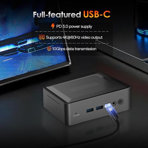 Wisoqu Mini PC، Ryzen 7 5825U 8 Core 16 Threads حتى 4.5 جيجا هرتز، WiFi 6 5.2، شاشة ثلاثية مزدوجة 4K من النوع C، مع رسومات Radeon RX Vega 8 (قابس الولايات المتحدة) in Kuwait