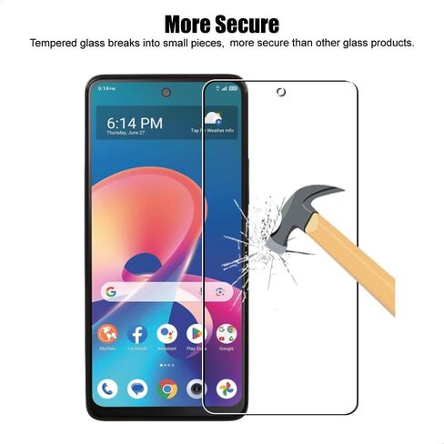 عبوة من 3 واقي شاشة لهاتف TCL 50 XL 5G من الزجاج المقسى، مضاد للخدش، شفاف عالي الدقة in Saudi Arabia