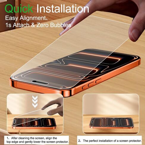 3 عبوات من واقي الشاشة الزجاجي غير اللامع لهاتف iPhone 17 Pro Max [6.9 بوصة] + 3 قطع من واقي عدسة الكاميرا، طبقة زجاجية مقواة مضادة للوهج ومضادة لبصمات الأصابع، حافظة خالية من الفقاعات ناعمة كالحرير in Saudi Arabia