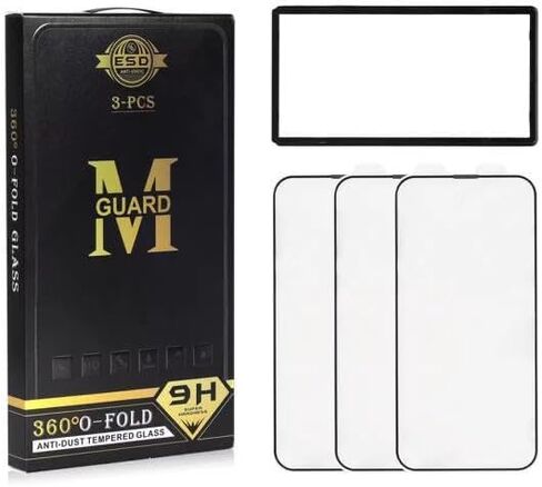 واقيات شاشة M-Guard 3 لهاتف iPhone 15 و16 - صديقة للحافظة، زجاج مقسى 9H مع إطار تثبيت ومقاومة فائقة (HD، iPhone 16) in Saudi Arabia