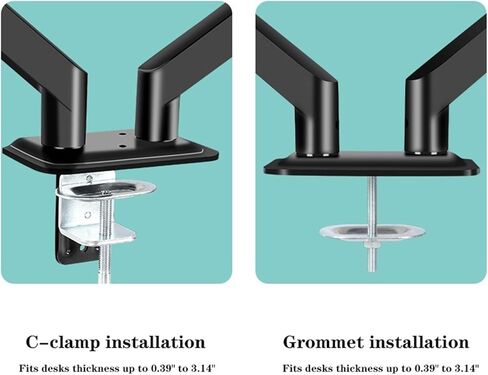 Monitor Arm Dual Monitor Mount for Most 17-30" Screens, Each Arm Holds Max 19.8lbs, Dual Monitor Desk Mount Arm with Height-Adjustable/Tilt/Swivel/Rotate Adjustable Monitor Stands(Gris) in Saudi Arabia