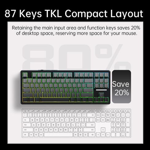 DELUX Ergonomic Vertical Mouse and Mechanical Gaming Keyboard Combo, M618G DB Wireless Vertical Mouse, KM87PRO Wireless Mechanical Keyboard (M618G DB-KM87PRO) in Kuwait