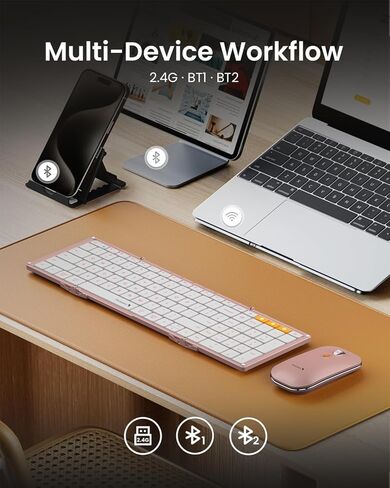 ProtoArc XKM01 ماوس لوحة مفاتيح قابل للطي وحامل كمبيوتر محمول CS100 للمكتب in Saudi Arabia