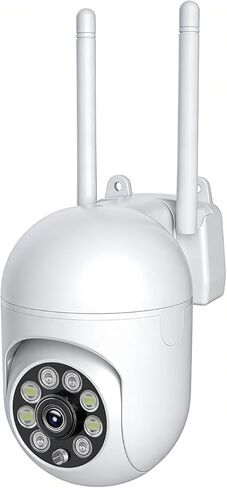 Outdoor Wired Pan/Tilt Security Wi-Fi Camera, 360° View, Motion Tracking, Night Vision, AI Detection, 2-Way Audio, 2.4G/5GHz WiFi Home Surveillance Cam, White in Saudi Arabia
