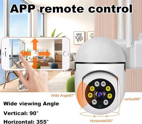 Outdoor Wired Pan/Tilt Security Wi-Fi Camera, 360° View, Motion Tracking, Night Vision, AI Detection, 2-Way Audio, 2.4G/5GHz WiFi Home Surveillance Cam, White in Saudi Arabia