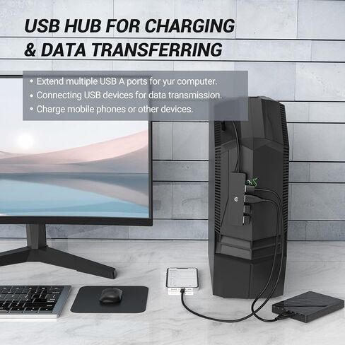 USB Hub by Tymyp Ultra Slim 4-Port USB 3.0 Splitter for Mac Pro/Air, Dell, HP, Surface Pro, Notebook PC, Tesla Model 3 in Saudi Arabia