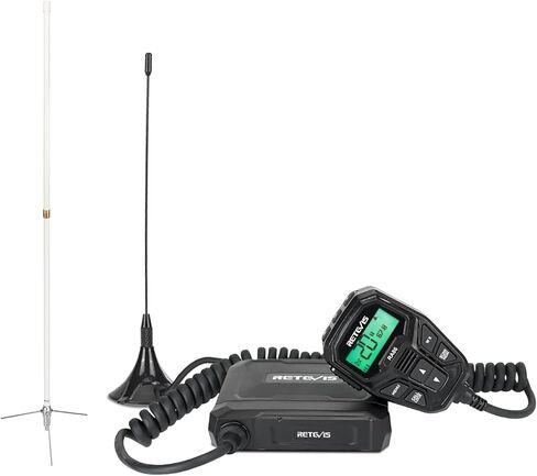 Retevis RA86 GMRS Mobile Radio, GMRS Radio with Integrated Control Mic,Bundle with Base Antenna, NOAA 8 Repeater Channels, Long Range Communication kit for Long Distance Communication in Saudi Arabia
