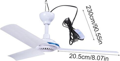 19.6inch USB Small Ceiling Fan USB 5V 6W Quiet Camping Outdoor Hanging Gazebo Dorm Fan For Hikings Tent Fan in Saudi Arabia