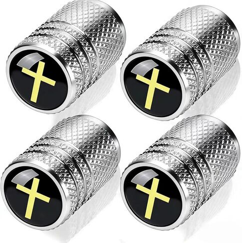 4 Pcs Black Metal Car Wheel Tire Valve Stem Cover,Auto Valve Stem Caps Suitable for Cars, Trucks, Motorcycles, SUVs, Bikes in Saudi Arabia