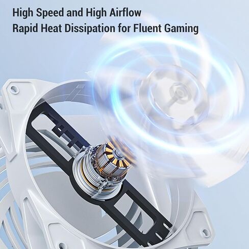 Gaming Console Cooling Fan, 80mm Dual 5V Powered USB Computer Fan with LED Light and Charging Port, Easy Installation for Slim, in Saudi Arabia