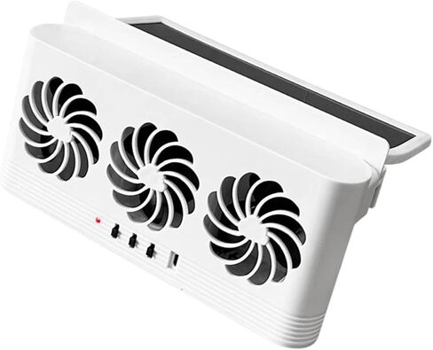 USB Car Window Vent Fan for Vehicle Cooling And, White in Kuwait