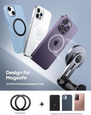 Lamicall for MagSafe Car Mount - Upgraded-2nd Generation [20 Strong Magnets] Magnetic Phone Holder Car - Air Vent Car Phone Holder Mount for iPhone 16 15 14 13 12 Pro Plus Max Mini Mag Safe Case in Saudi Arabia