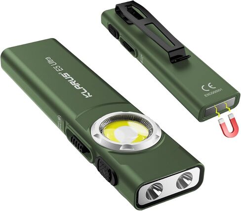 klarus E5 Ultra Pocket Flashlight: 850 Lumens EDC Flash Light Ultra-Thin, USB Rechargeable with Magnetic Tail & Clip, Bright Small Light for Hiking Camping in Saudi Arabia
