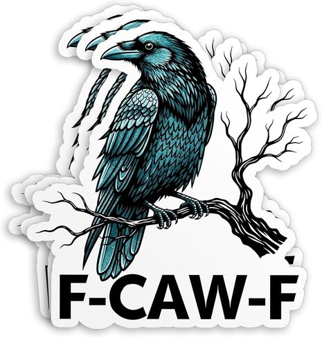 (3 قطع - 3 بوصات) ملصق F-CAW-F، ملصقات غراب F Caw F Sarcastic Wordplay Meme Quote Snarky ملصق فينيل مقطوع بالقالب مقاوم للماء لجهاز الكمبيوتر المحمول زجاجة ماء قبعة صلبة هدية لها 3 بوصات in Kuwait